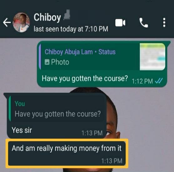 Student testimonial